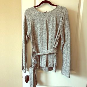 Gray jcrew shirt with belt size xl